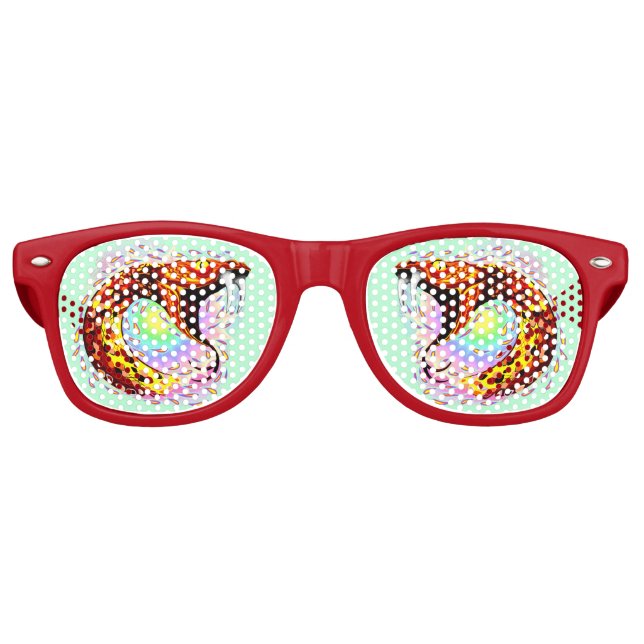 Snake Attack Psychedelic Surreal Art Retro Sunglasses (Front)