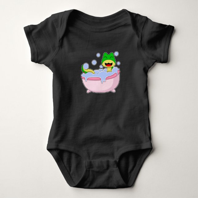 Snake Bathe Bathtube Baby Bodysuit (Front)