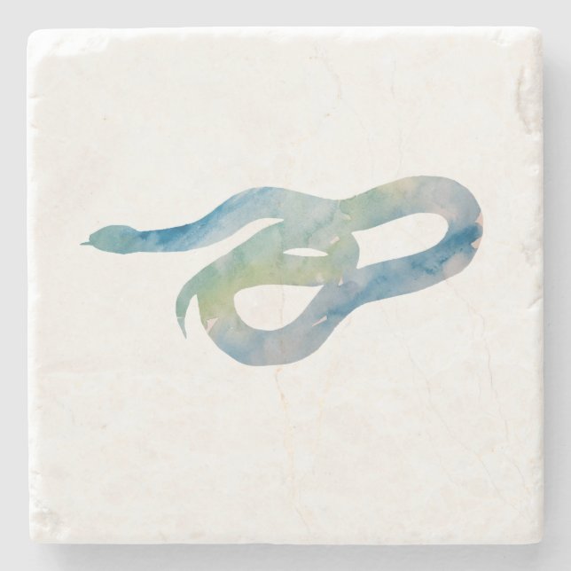 Snake Beach Marble Stone Coaster (Front)