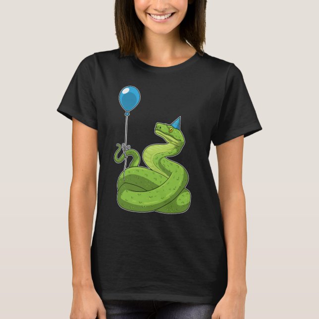 Snake Birthday Balloon T-Shirt (Front)