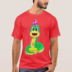 Snake Birthday Candle Cake T-Shirt