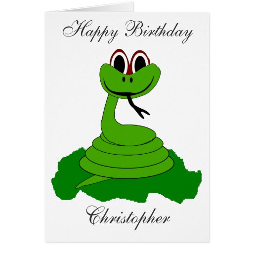 Snake Birthday Card Just Add Name | Zazzle