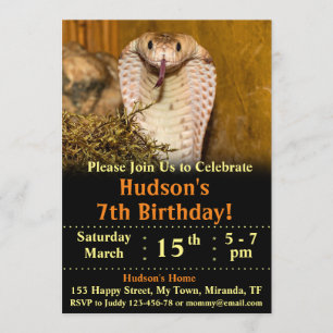 Snake birthday invitation