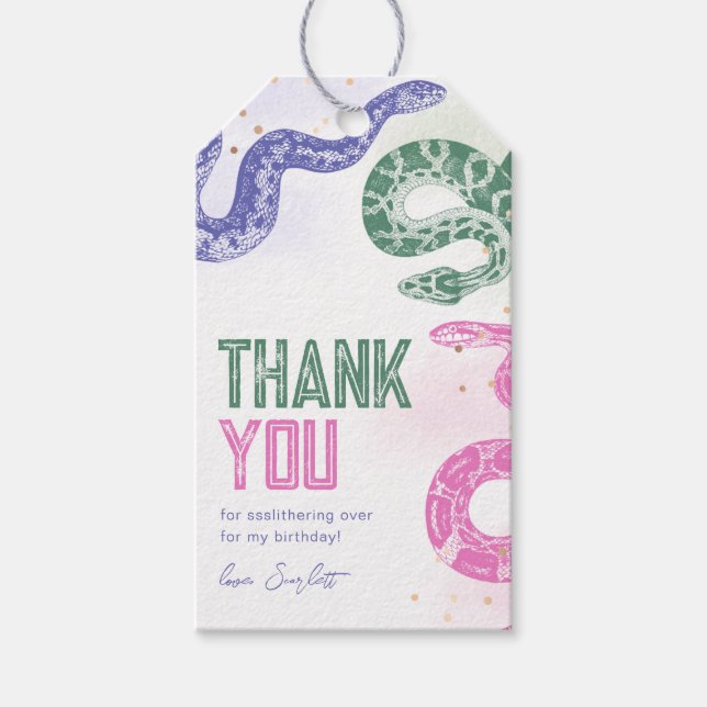 Snake Birthday Party Favour Tags (Front)