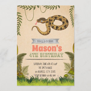 Snake birthday party invitation