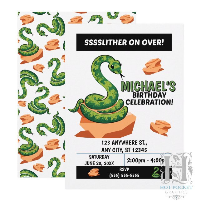Snake Birthday Party Invitation (Creator Uploaded)