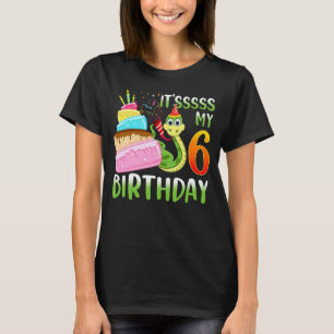 Snake Birthday Party Kids 6th Reptile Supplies Dec T-Shirt