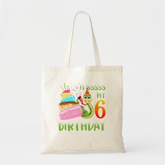 Snake Birthday Party Kids 6th Reptile Supplies Dec Tote Bag (Front)