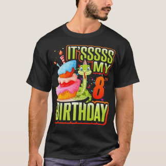 Snake Birthday Party Kids 8th Reptile Supplies Dec T-Shirt