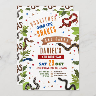 Snake Birthday Party Reptiles Jungle Slither Invitation