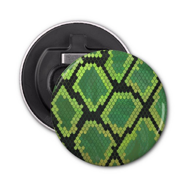 Snake Black and Green Print Bottle Opener (Front)