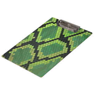 Snake Black and Green Print Clipboard