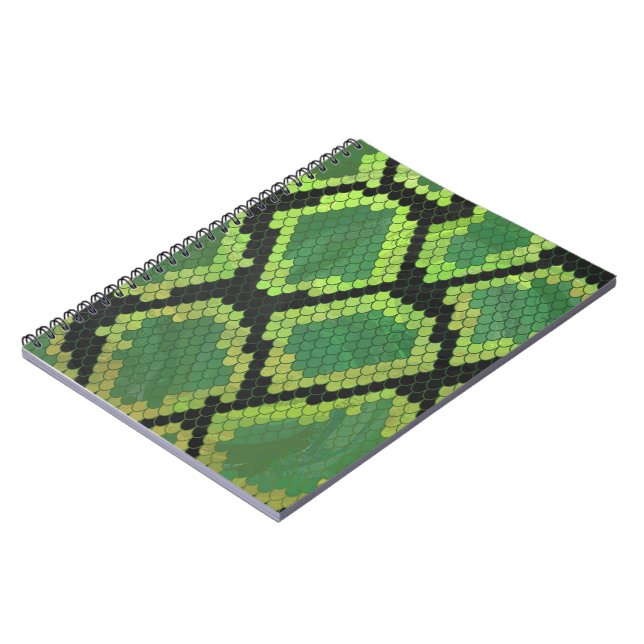 Snake Black and Green Print Notebook (Left Side)