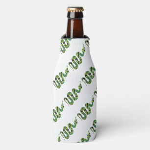 Snake Black and Green Print Silhouette Bottle Cooler