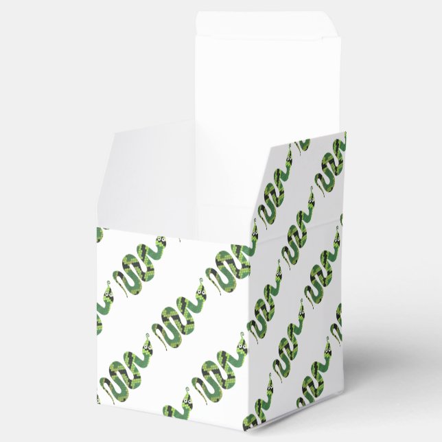 Snake Black and Green Print Silhouette Favour Box (Opened)