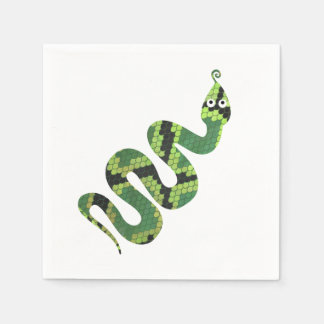 Snake Black and Green Print Silhouette Napkin