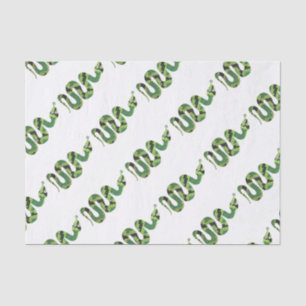 Snake Black and Green Print Silhouette Tissue Paper