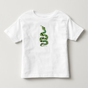 Snake Black and Green Print Silhouette Toddler T-Shirt