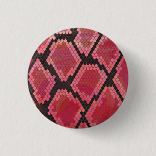Snake Black and Red Print 3 Cm Round Badge