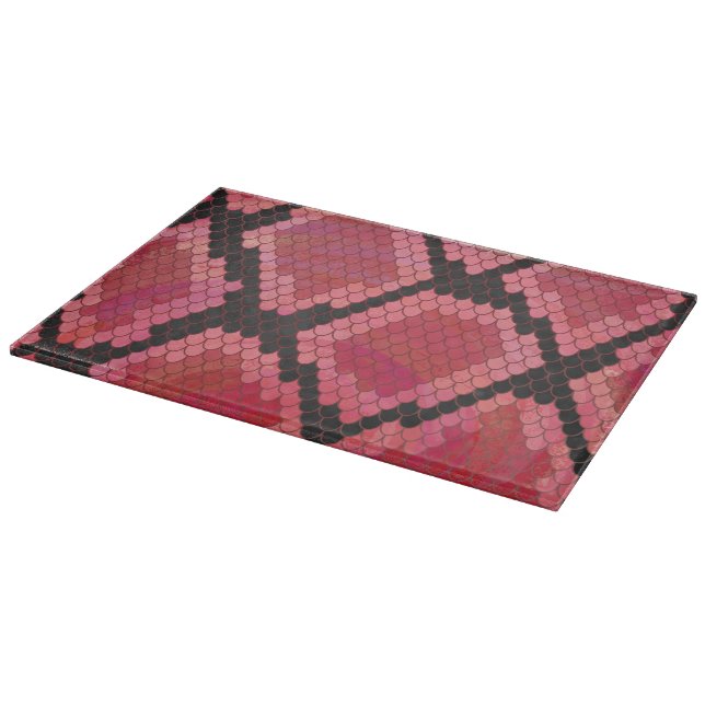 Snake Black and Red Print Cutting Board (Corner)