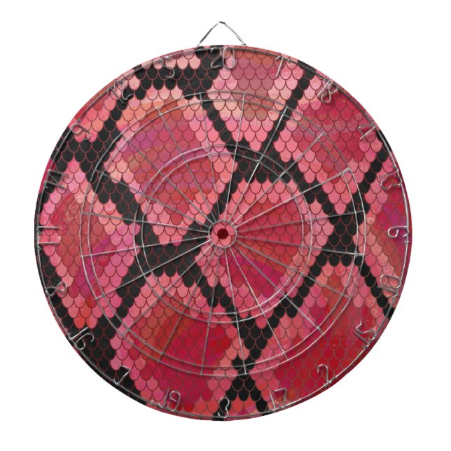 Snake Black and Red Print Dartboard (Front)