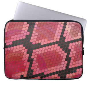 Snake Black and Red Print Laptop Sleeve