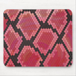 Snake Black and Red Print Mouse Mat
