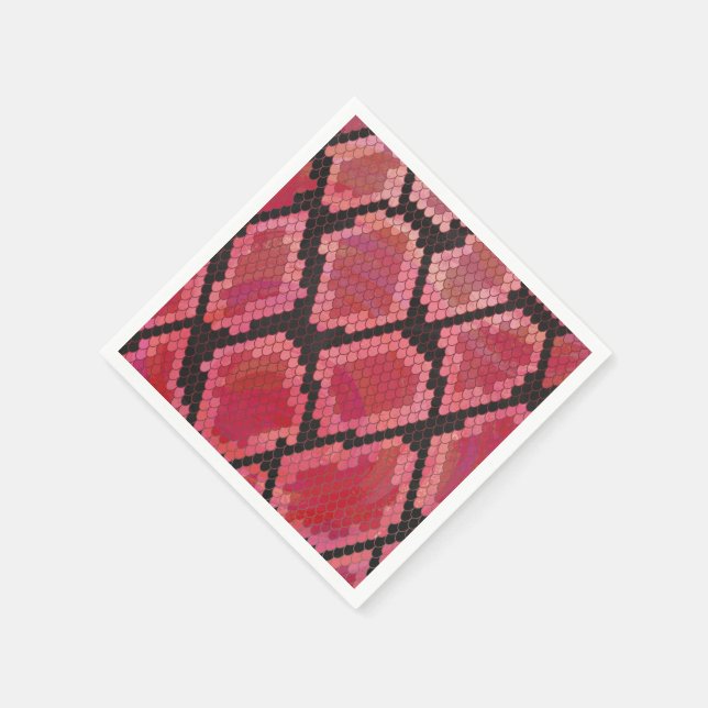 Snake Black and Red Print Napkin (Corner)