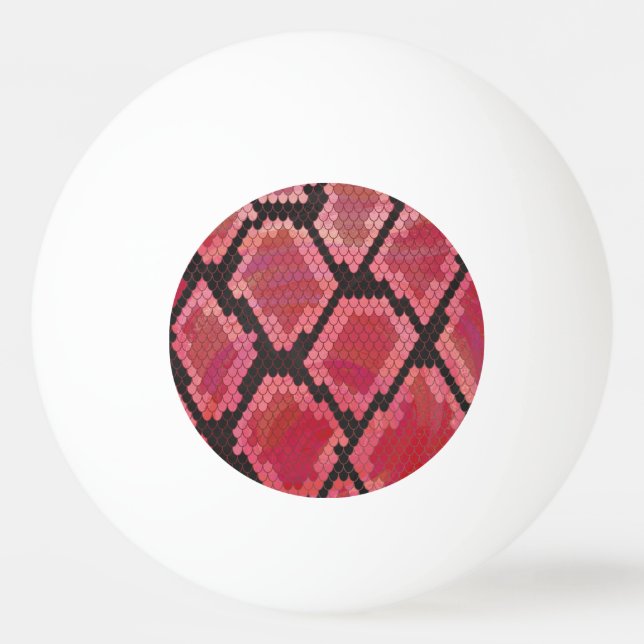 Snake Black and Red Print Ping Pong Ball (Front)