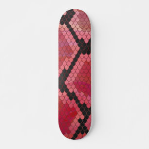 Snake Black and Red Print Skateboard