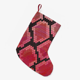 Snake Black and Red Print Small Christmas Stocking