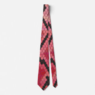 Snake Black and Red Print Tie