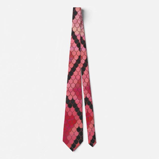Snake Black and Red Print Tie (Front)