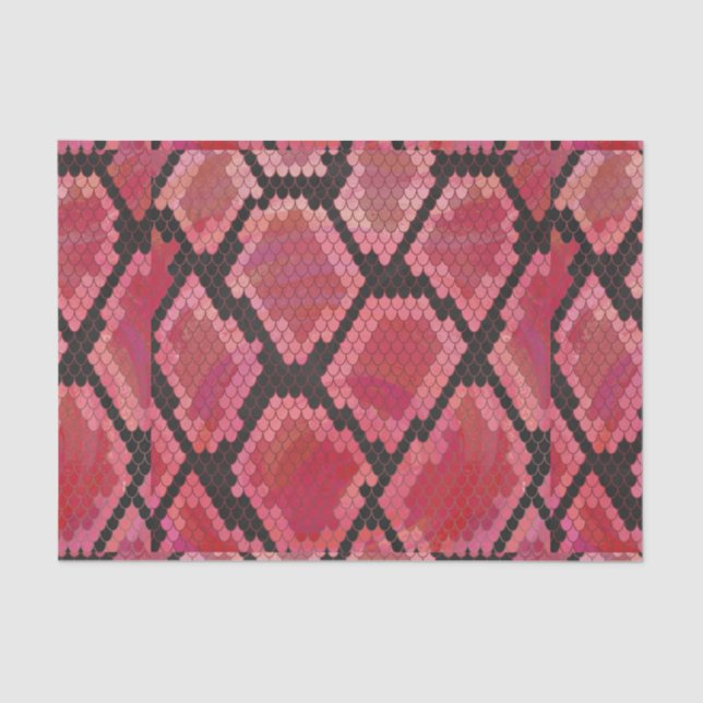 Snake Black and Red Print Tissue Paper (Front)