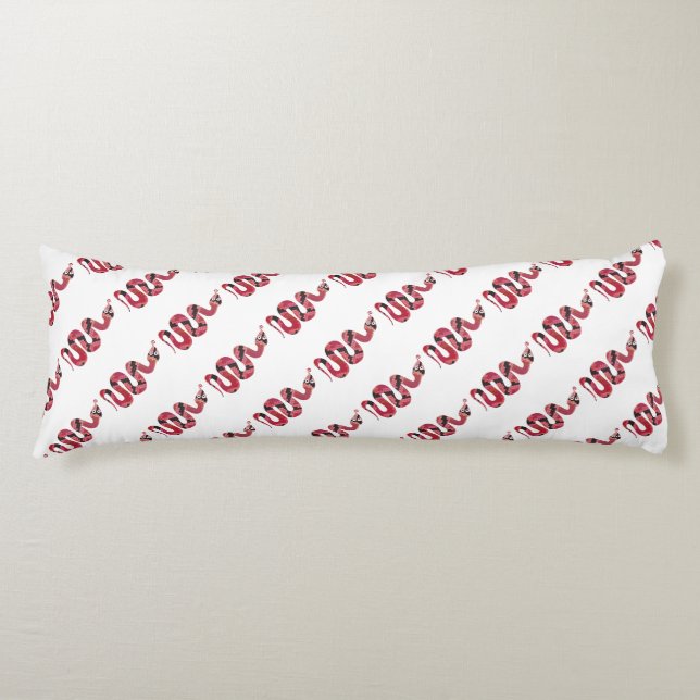 Snake Black and Red Silhouette Body Cushion (Front)