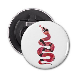 Snake Black and Red Silhouette Bottle Opener