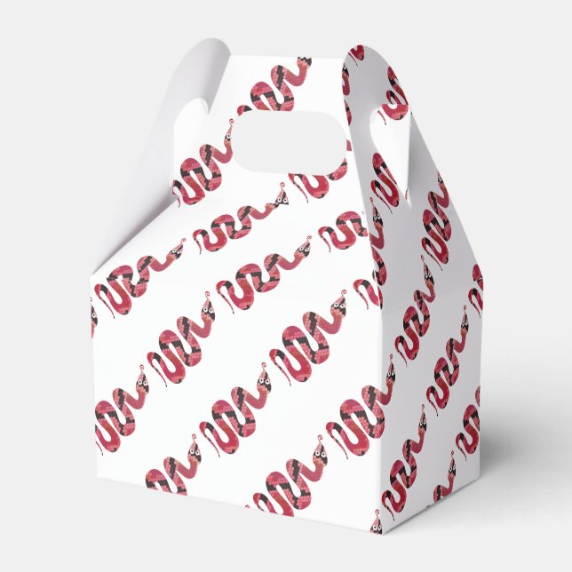 Snake Black and Red Silhouette Favour Box (Front Side)