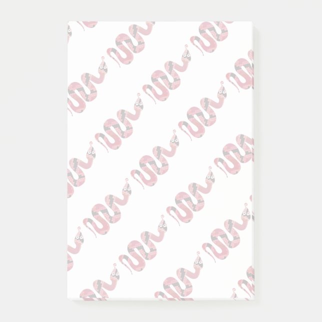 Snake Black and Red Silhouette Post-it Notes (Front)