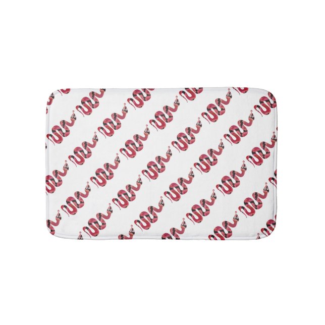 Snake Black and Red Silhouettes Bath Mat (Front)