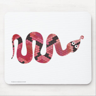 Snake Black and Red Silhouettes Mouse Mat