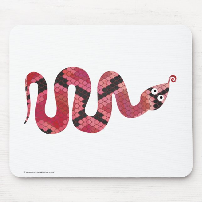 Snake Black and Red Silhouettes Mouse Mat (Front)