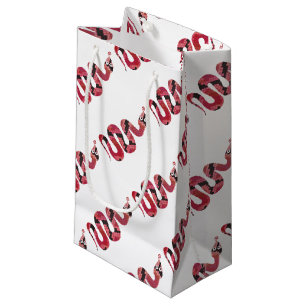 Snake Black and Red Silhouettes Small Gift Bag