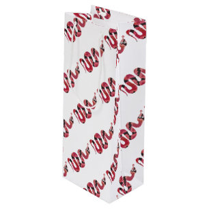 Snake Black and Red Silhouettes Wine Gift Bag