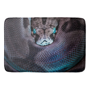 Snake boa anaconda python reptile snakeskin grey bath mat