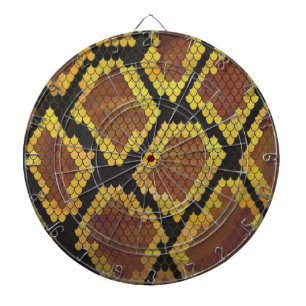 Snake Brown and Gold Print Dartboard