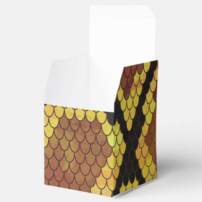 Snake Brown and Gold Print Favour Box (Opened)