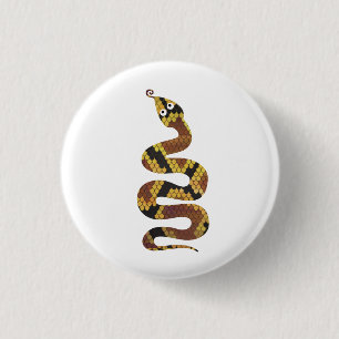 Snake Brown and Gold Silhouette 3 Cm Round Badge