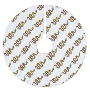 Snake Brown and Gold Silhouette Brushed Polyester Tree Skirt