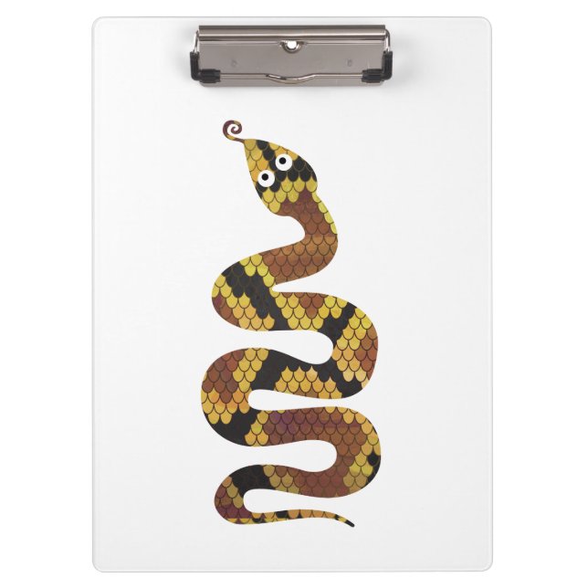Snake Brown and Gold Silhouette Clipboard (Front)
