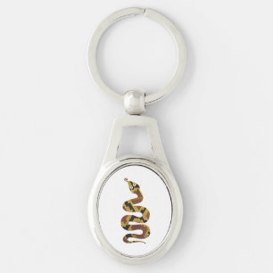Snake Brown and Gold Silhouette Key Ring